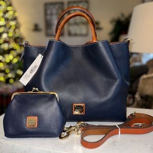 NWT Dooney Bourke Large Pebble Barlow Satchel & Kisslock